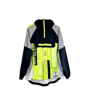 Smoke Rise Electric Lime Reflective Windbreaker Mens Size L‎ Outdoor Gorpcore